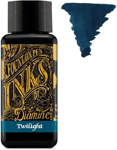 Miniatura 2 de Diamine - Tinta para pluma estilográfica de 1.0 fl oz - Rueda de color - 6 botellas - Roble otoñal, Syrah, Macassar, Earl Grey, Aurora Borealis,