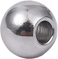 Vista 25 de Cuentas espaciadoras de acero inoxidable de 0.394 x 0.433 in ovaladas sueltas para hacer joyas de bricolaje, 10 unidades con agujero de 0.236