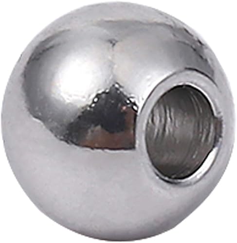 BEADIA Cuentas espaciadoras de acero inoxidable de 0118 x 0098in redondas sueltas para hacer joyas 100 unidades con agujero de 0039in
