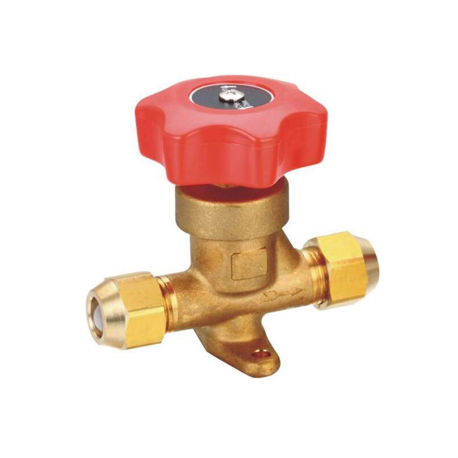 HDPHCRIUN Refrigeration Brass Hand Valve Air Conditioning Cold Storage Shut Off Of Manual 1Pcs(Threaded port,0.25 Inch)