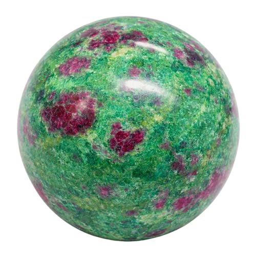 Image of Certified Crystal Ruby Fuchsite Ball for Meditation - Premium Crystal Vastu Items for Home and Feng Shui Items for Good Luck - Ideal for Pooja Supplies and Spiritual Practices