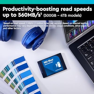 محرك ويسترن ديجيتال 500 جيجابايت WD Blue SA510 SATA الداخلي الصلب SSD - SATA III 6 Gb / s ، 2.5 / 7 مم ، حتى 560 ميجابايت / ثانية - WDS500G3B0A