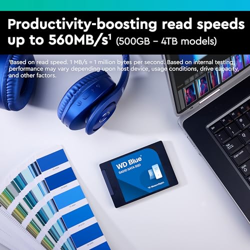 Western Digital 500GB WD Blue SA510 SATA Internal Solid State Drive SSD - SATA III 6 Gb/s, 2.5"/7mm, Up to 560 MB/s - WDS500G3B0A by Western Digital - Image 3