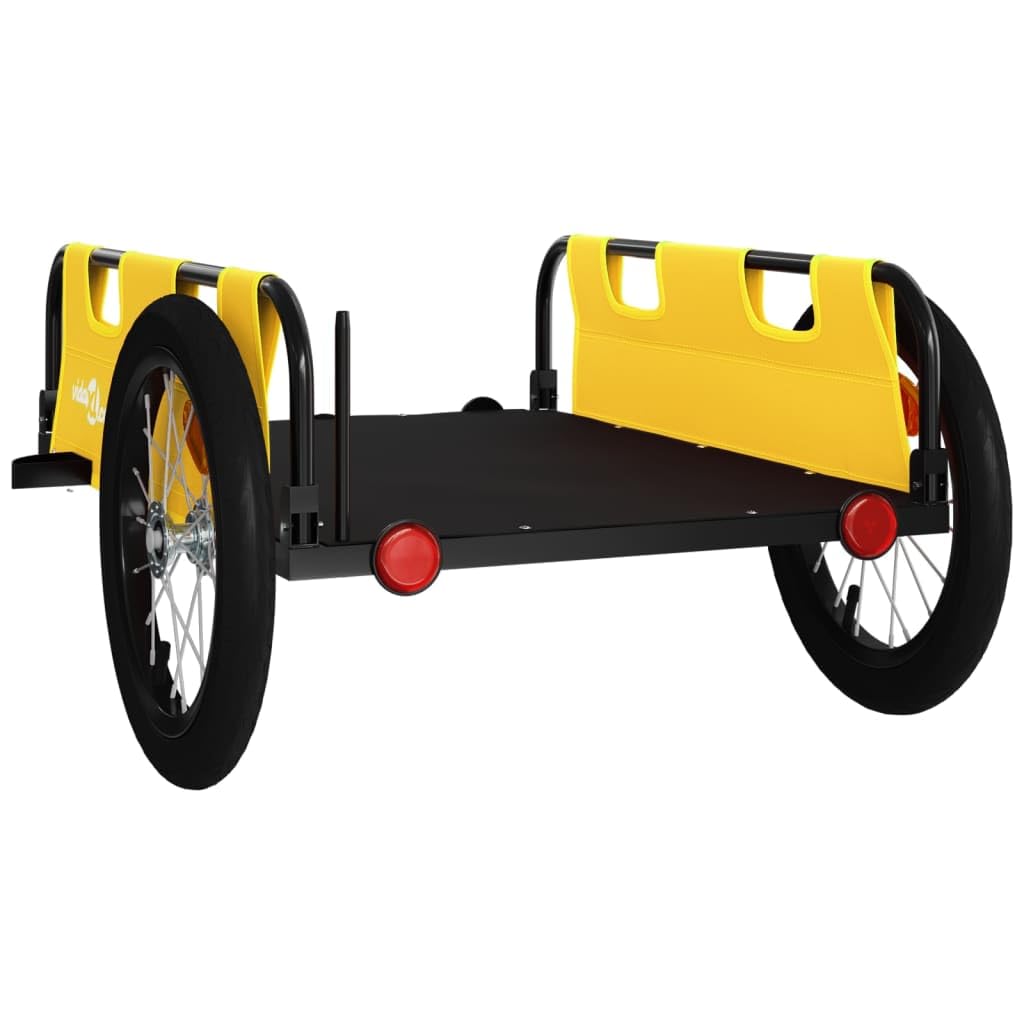 ShGaxin Fahrradanhänger Gelb Oxford-Gewebe und Eisen, Fahrrad Anhänger, Lastenanhänger, Handwagen, Fahrrad-lastenanhänger, Lastenfahrrad - 94190