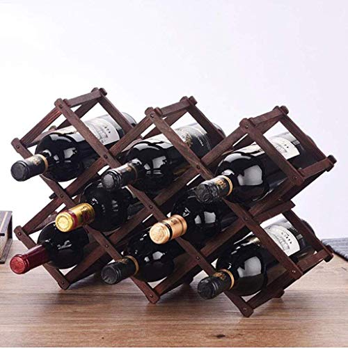 Soporte para 10 botellas de madera de pino miniatura 3