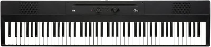 Piano digital portátil Liano de 88 teclas con teclas semipesadas, parlantes Bass Reflex e incluye un pedal Sustain y un adaptador de corriente - Negro | parlantes Bass Reflex e incluye un pedal Sustain y un adaptador de corriente, Negro