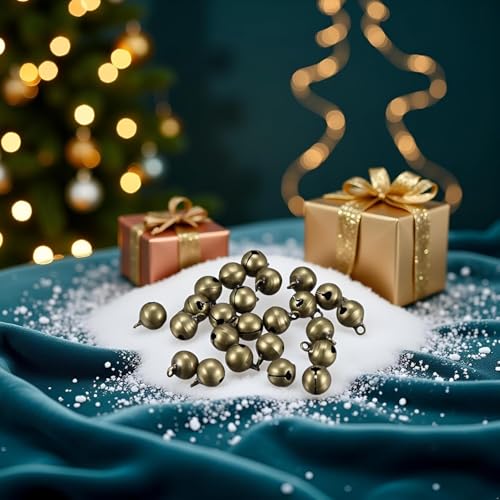 200 Stück Antikes Bronze-12mm Glöckchen Metallglocken zum Basteln mit Glöckchen für Weihnachten Festivals Dekoration Schmuck,Glöck chen Schellen Mit Öse,DIY Dekoration Für Schmuckherstellung