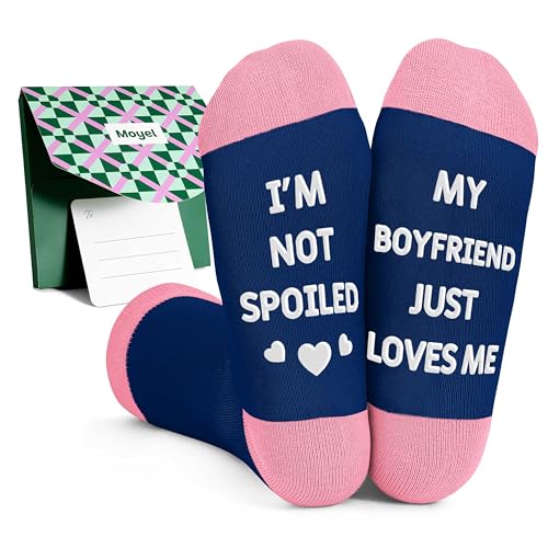 Moyel Gifts for Girlfriend Birthday Gifts Girlfriend Funny Non-Slip Socks with Grips for Women on Valentines Day Christmas Anniversary I Love You for Her
