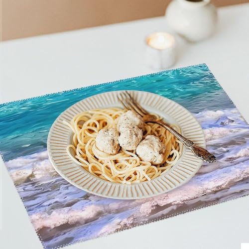 Lot de 6 sets de table blancs design pour salle à manger - 7