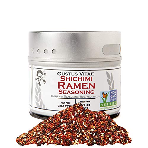 Gustus Vitae - Shichimi Ramen Seasoning & Meat Rub - Non GMO Verified - Magnetic Tin - 3.1 Ounce - Authentic Gourmet Spice Blend - Crafted in Small Batches