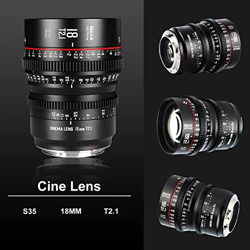 Meike 18Mm T2.1 S35 Manual Focus Wide Angle Prime Cinema Lens For Canon Ef Mount And Cine Camcorder Eos C100 Mark Ii, Eos C200, Eos 300 Mark Ii, Eos C300 Mark Iii, Zcam E2-S6 6K #TOP2