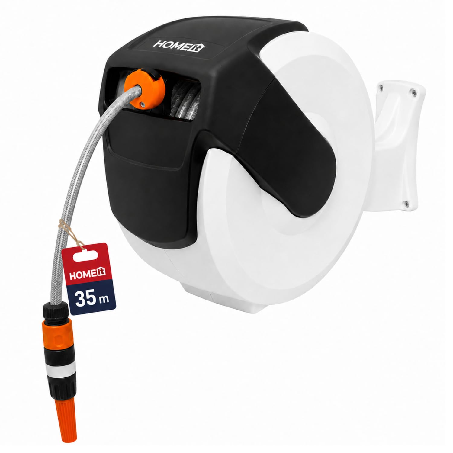 HOME IT Scatola per tubo con tubo da 35 m con avvolgimento automatico