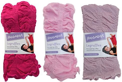 SALE Huggalugs Girls 3 Pack Legruffle Leg Warmers Pink Sparkle
