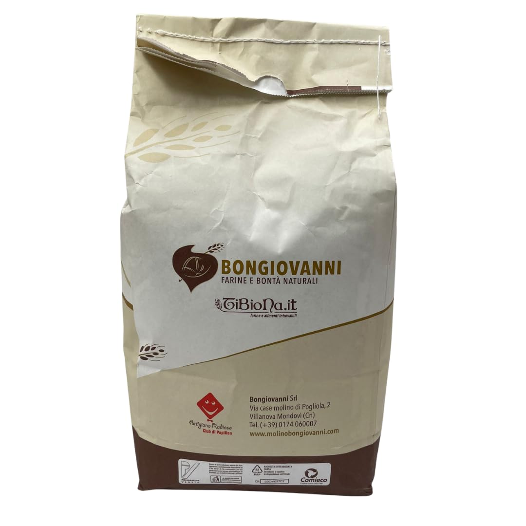 Bongiovanni Bontà Naturali Farine Complète de Sarrasin Bio Saveur Naturelle en Poudre 5 kg