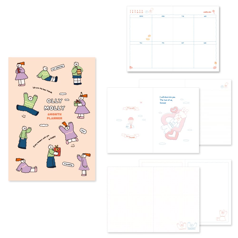 Monolike B6 Olly Molly Diary 6 Month Planner, Memories - Academic Planner, Weekly & Monthly Planner, Scheduler — image 1