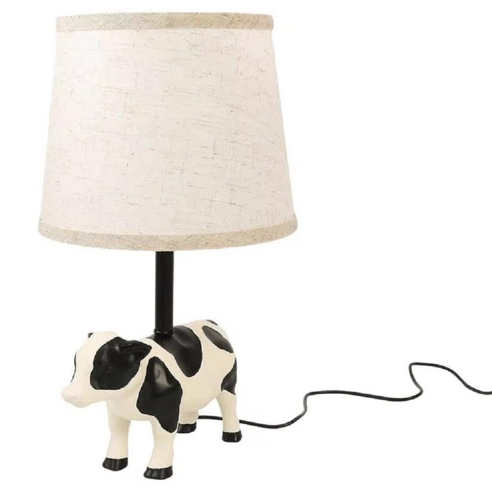Lámparas de Animales Luz Alimentada por USB Estilo Rural Occidental Lámpara de Escritorio de Vaca para Mesita de Noche Dormitorio Habitación Infantil Guardería Dormitorio