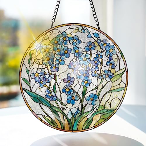Bimkole Animal Stained Glass Suncatcher Window Hanging - Eagle Indoor Window or Doorway Decoration - Handmade Sun Catcher Decor for Birthday for Women Men Wife Lovers and Mom 20x20 cm