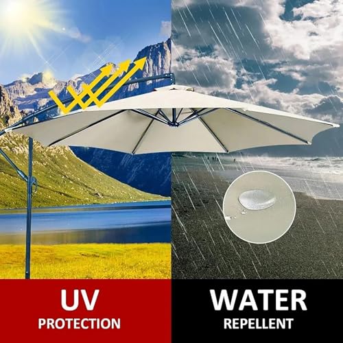 Toile de rechange pour parasol de terrasse marron résistant aux intempéries 2m30