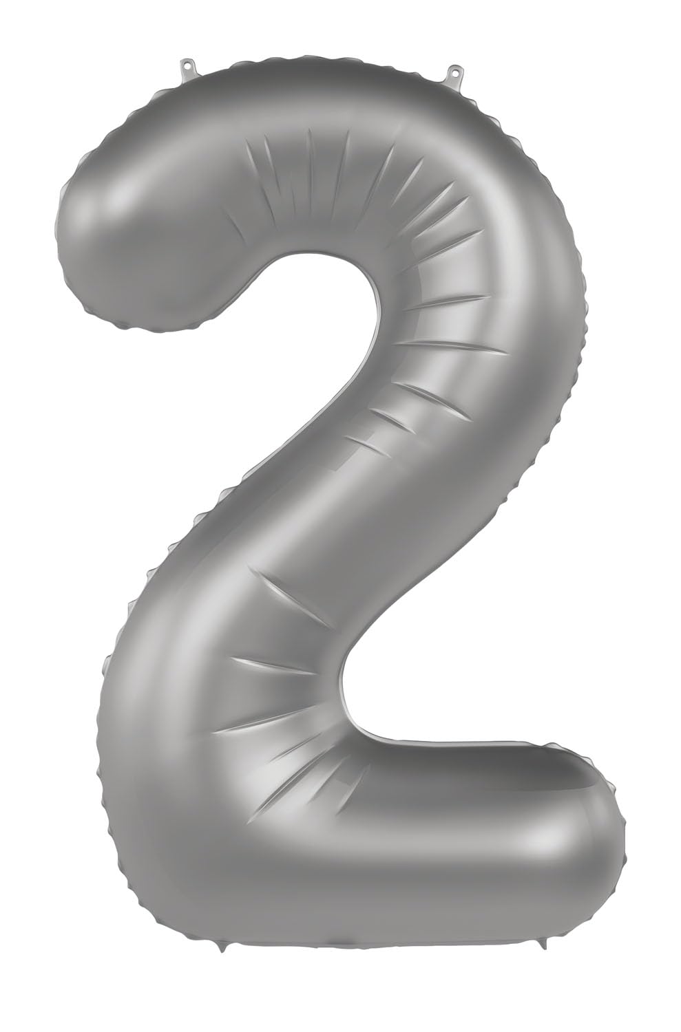 Folat 10472 Balloon Silver Foil Balloon Number 2 Moonlight Silver Satin Gloss 86 cm Party Decoration Balloon for Children Birthday Anniversary Suitable for Filling with Helium 86 cm