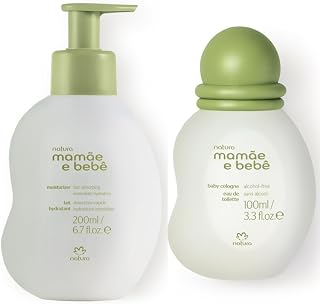 Natura Mamãe e Bebê Baby Care Bundle – Fast Absorbing Moisturizer 6.7 fl oz + Gentle Alcohol-Free Baby Cologne 3.38 fl oz – Vegan, Natural Origin, Safe for Sensitive Skin