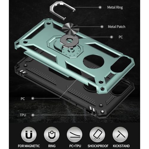 Coque pour iPhone 8 Plus Yiakeng vert foncé avec protège-écran