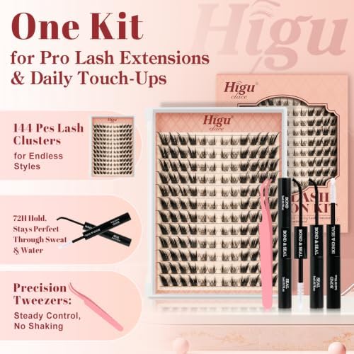 Higu clace Fox Eye Lash Clusters 키트, Wispy 속눈썹 클러스터 — 사진 2