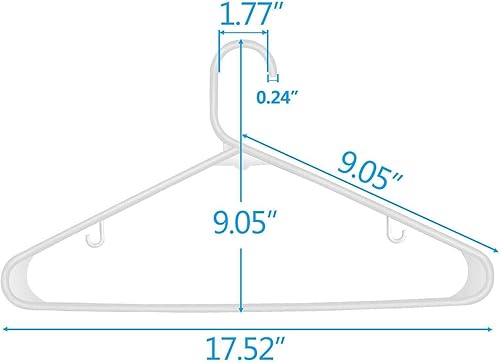Miniatura 3 de VBSQ Premium Plastic Hangers Pack of 100 Suit Hangers Pants Hangers Clothes Hanger Coat Hangers Pant Hangers Clothes Hangers Hangers for Closet