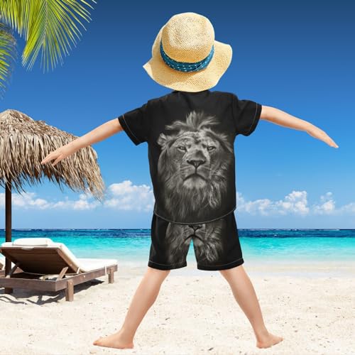 Image of visesunny Boy Floral Short Sleeve Button Down Shirt & Casual Shorts Set Summer Outfits 3-10 Years Clothes