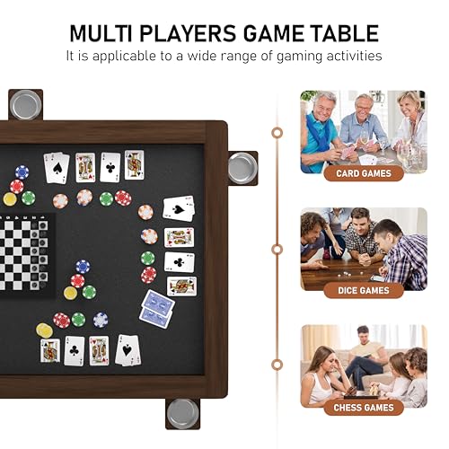 image for MUPATER Solid Wood Board Game Table with 58” x 33” Gaming Space an