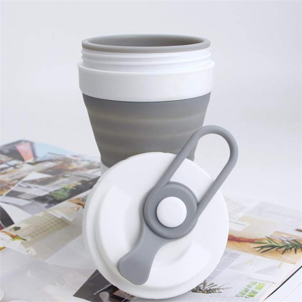 Faltbare Kaffeetasse, Wiederverwendbar Taschenbecher Benutzt for Outdoor-Reisen 500 Ml Silikon (5 Farben)