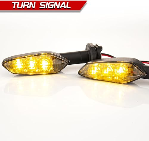Miniatura 3 de Indicadores LED de luz intermitente delantera y trasera compatibles con Yamaha YZF R1 R3 R6 R7 R9 R15 R25 YBR 125250, MT-125-03-09, FZ-25-010 (humo)