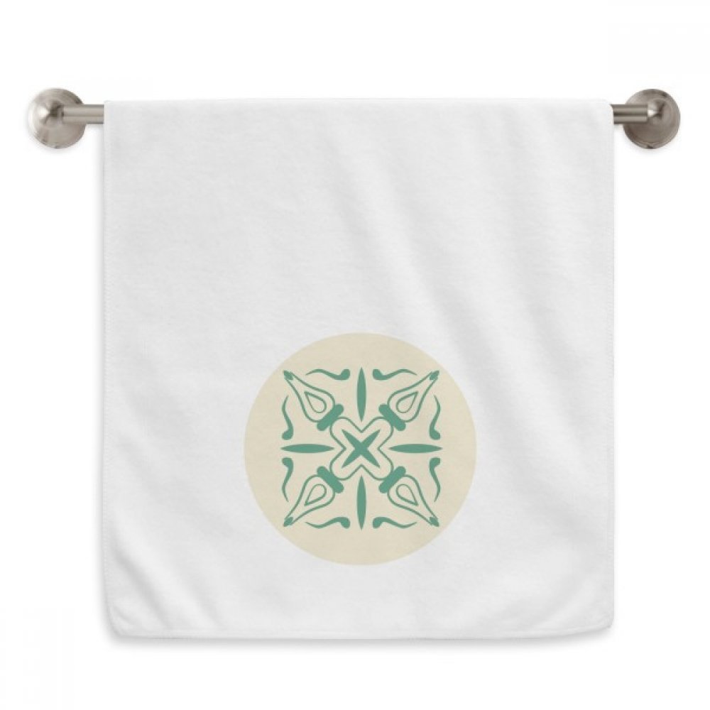 Serviette de toilette à motif Talavera vert blanche 13x29 pouces douceur coton