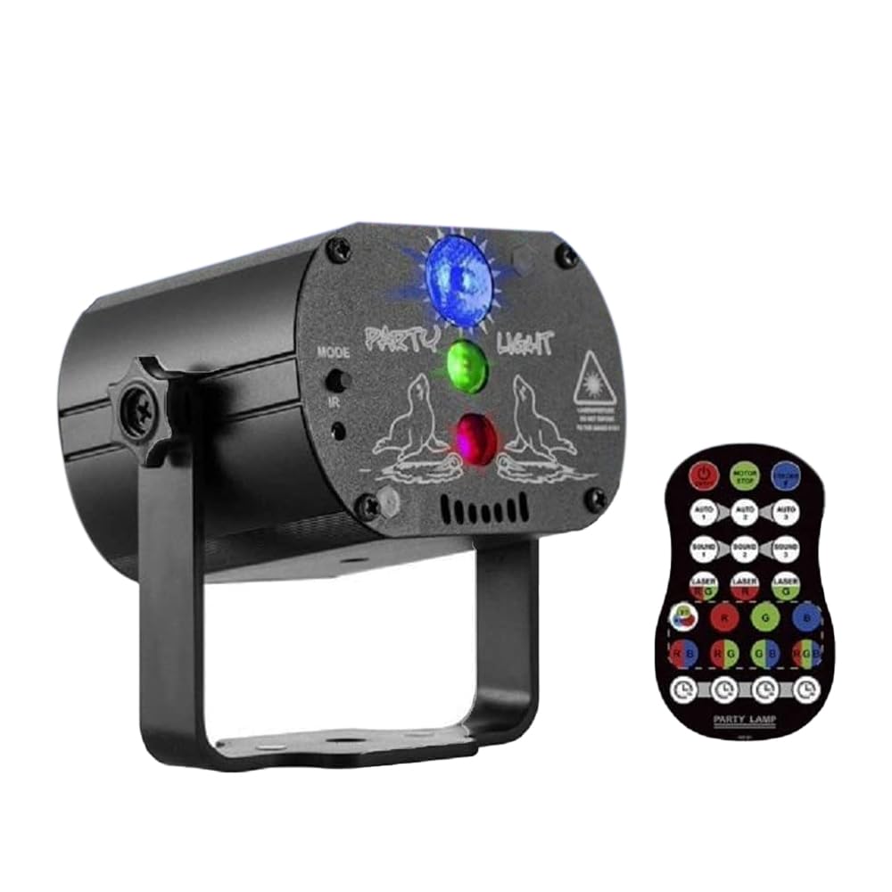AMERTEER DJ Lights | Party Light | RGB Stage Laser Projector Light with Remote Control | 20 Patterns Sound Activated RGB Stage Lighting | Party Lights DJ Disco Lights | LED Party Lights | Rave Lights