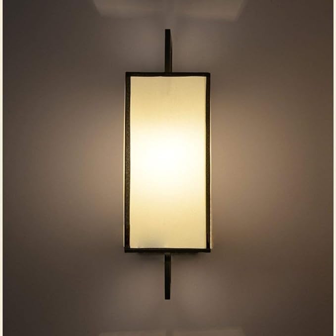DSINEY Muur licht, Wandkandelaars, Scandinavische muur Eenvoudige en moderne Chinese stijl stoffen wandlamp, warme slaapkamer bedlamp woonkamer wandlamp, gang gangpad lamp hotellamp geschikt compatibel met s