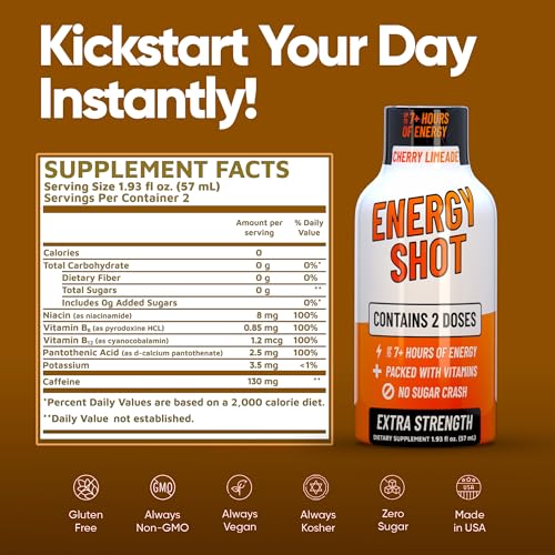 image for Vitamin Energy Energy Shot – Cherry Limeade – 2 Servings – 100% 