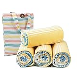 HILLFAIR Cotton Turkish Beach Towels, Quick Dry Lightweight Sand Free Peshtemal Towel for Bath Swim Yoga Travel, Beach Accessories, Oversized Cotton Turkish Towels (39 x 72 inch- 4 Pack Yellow Blue)