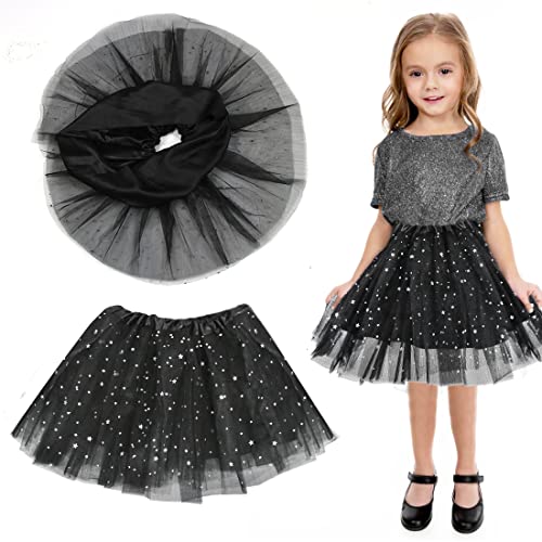 Sprinlot Jupe Tulle Fille Noir,Tutu Danse Classique,Filles Sparkle Ballet,Jupe en Tulle Enfant,Jupes pour Carnaval Party,Tutu Princesse Fille 2-8 Ans Cover