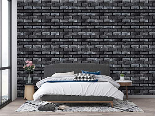 Image of DWELLSINDIA Charcoal Bricks Self Adhesive Wallpaper, Waterproof, Scratch Resistant, Laminated (41cm x 244cm, Multicolour)