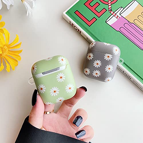 Ztofera Compatible With Apple Airpods 2 & 1 Case, Anti-Scratch Cute Daisy Pattern Protective Case Lightweight Shockproof Tpu Bumper Cover For Airpods - Green #TOP2