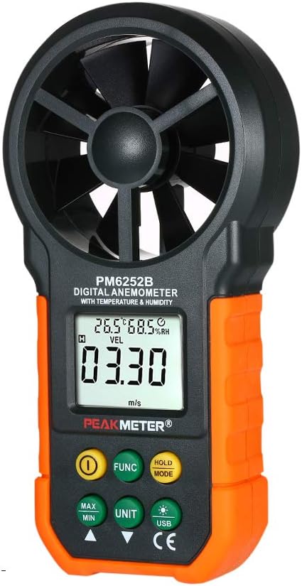 LaMei Yang Handheld Multifunction Wind Speed Meter, Digital Anemometer Air Volume/Temperature/Humidity with LCD Backlight, for Hiking, Sailing, Drones, etc.