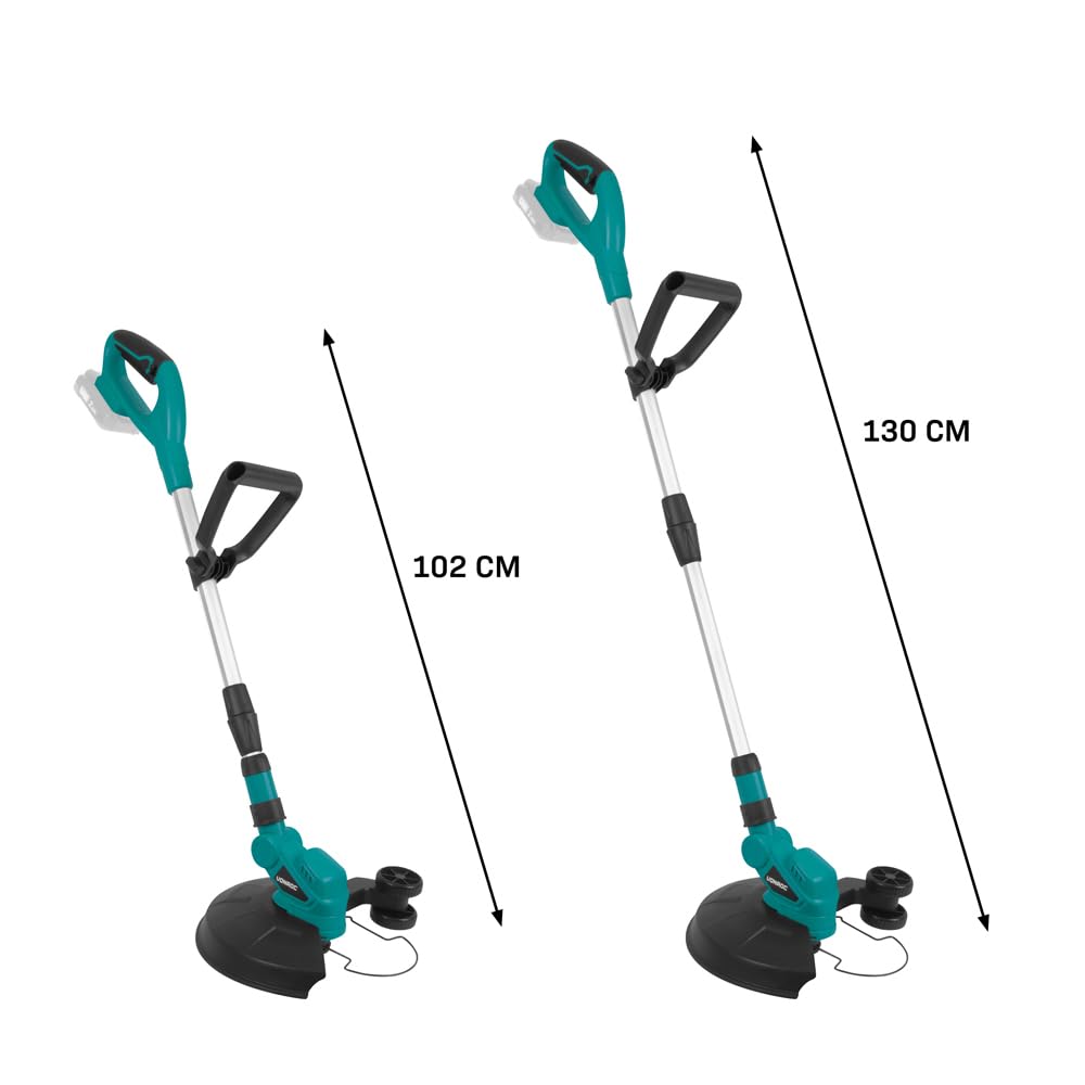 VONROC Zestaw Kosiarka + Podkaszarka 20V, 32cm + 25cm, Silnik Bezszczotkowy, Akumulator 4.0Ah, Kosz 30L, Regulacja 30-70mm, Bezprzewodowy Zestaw do Trawnika (podkarzarka + aku 4.0Ah i ładowarka)