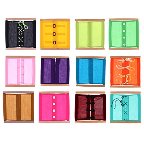 Material de madera infantil pack 12 bloques para juegos de construcción y aprendizaje montessori