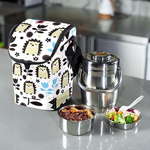 Bolsa de almuerzo de erizos para picnics y oficina lonchera reutilizable 7