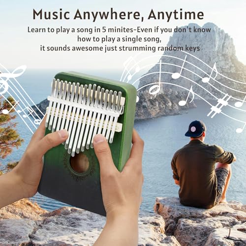 Image of Kalimba Thumb Piano 17 Key,Mbira Instrument,Musical Gift for Kids & Adults