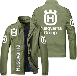 GLLUSA Mens Spring Thin Jacket For H.u.s.q.v.a.r.n.a Print Motorcycle Jackets Zip Cardigan Windproof Coat Stand Up Outwear Casual Long Sleeve Sports Tops