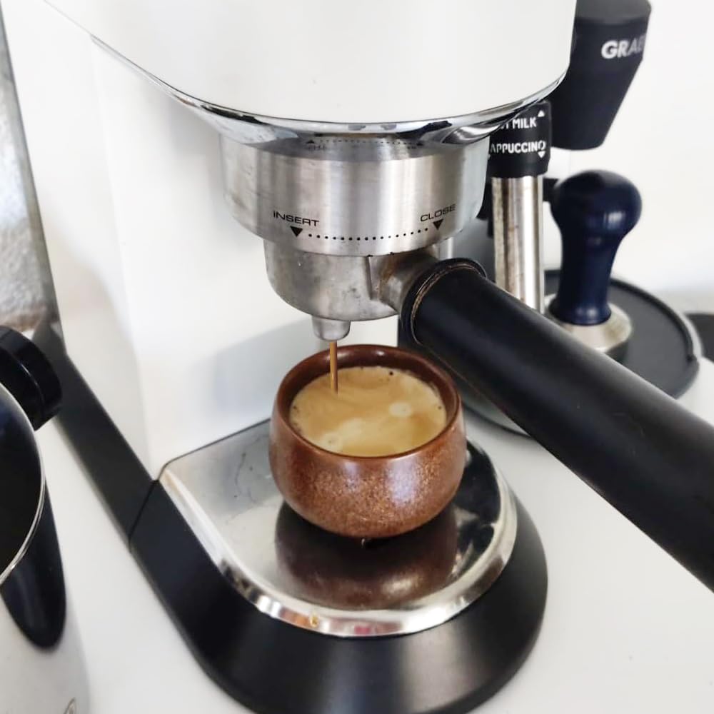 Set Tazzine Caffè Espresso, 5 Pezzi Ceramica Tazzine Caffe Particolari 50 ML, Tazze da Caffè in Ceramica a Pareti Spesse con Scatola Regalo, Senza Manico, Regali per Amici e Familiari