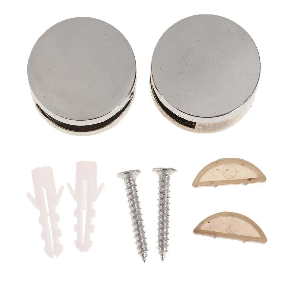 LOSA 2Pcs Zinc Alloy Round Mirror Holder Clip Clamp Bracket Flat Surface-image-45
