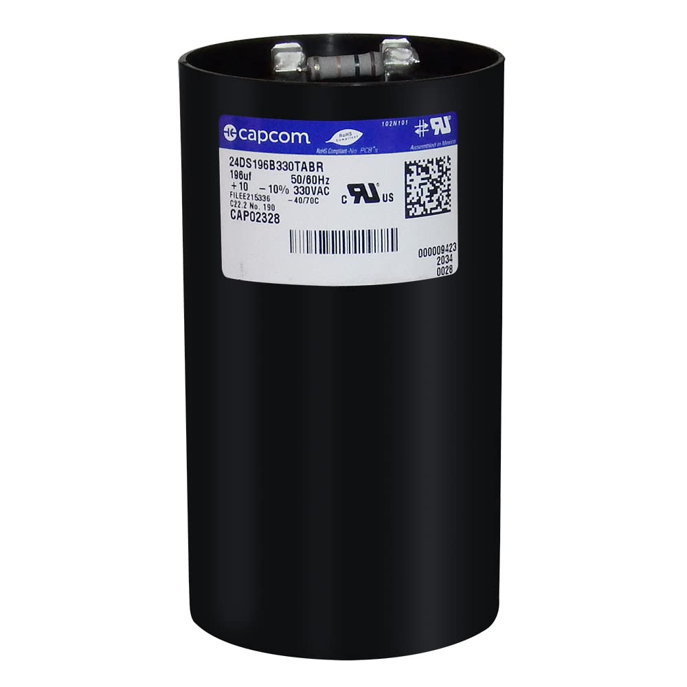 JustCapacitors 196 uf/MFD330 VAC Volts Round Start Capacitor 50/60 Hz # 24DS196B330TABR