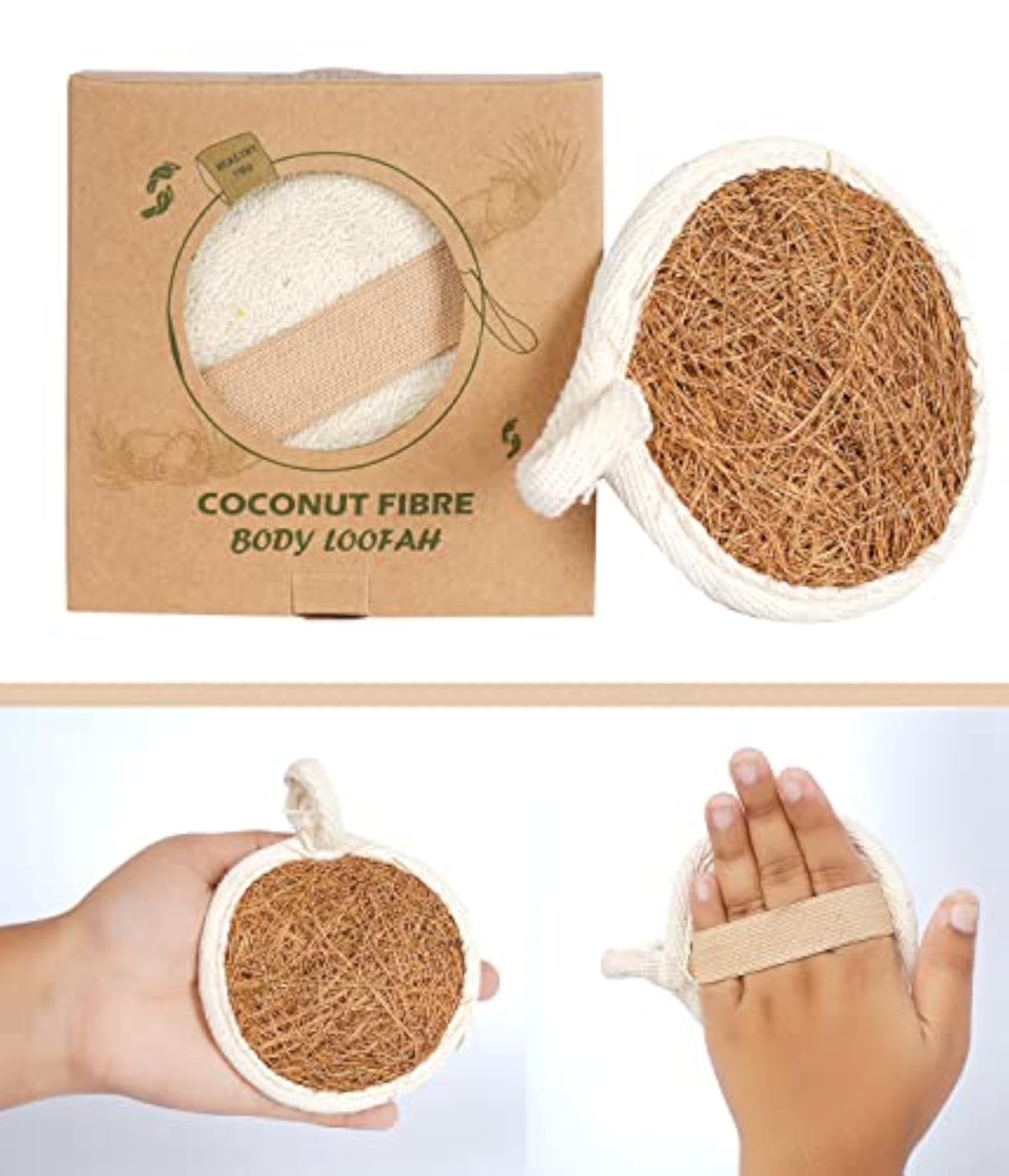 Natural Coconut Fibre Bath Loofah Sponge for Shower