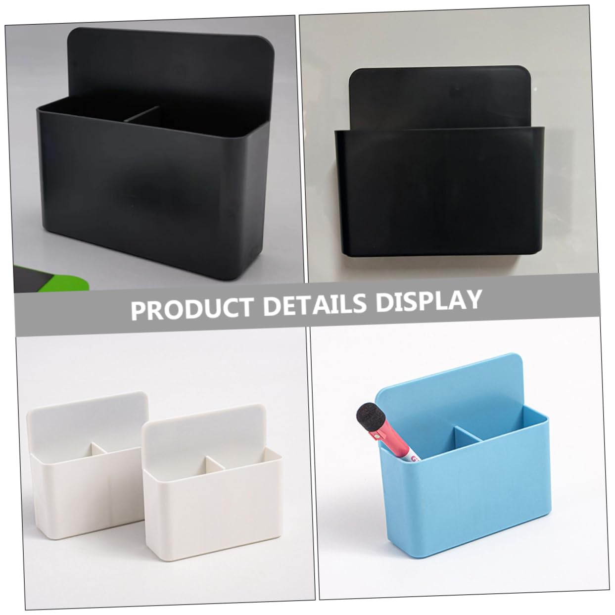 3pezzi Portapenne Magnetico Per Penne e Articoli Di Cancelleria Realizzato in Plastica Resistente Potente Magnete Per Attaccarsi a Supporti Metallici Come Frigoriferi e Lavagne Bia